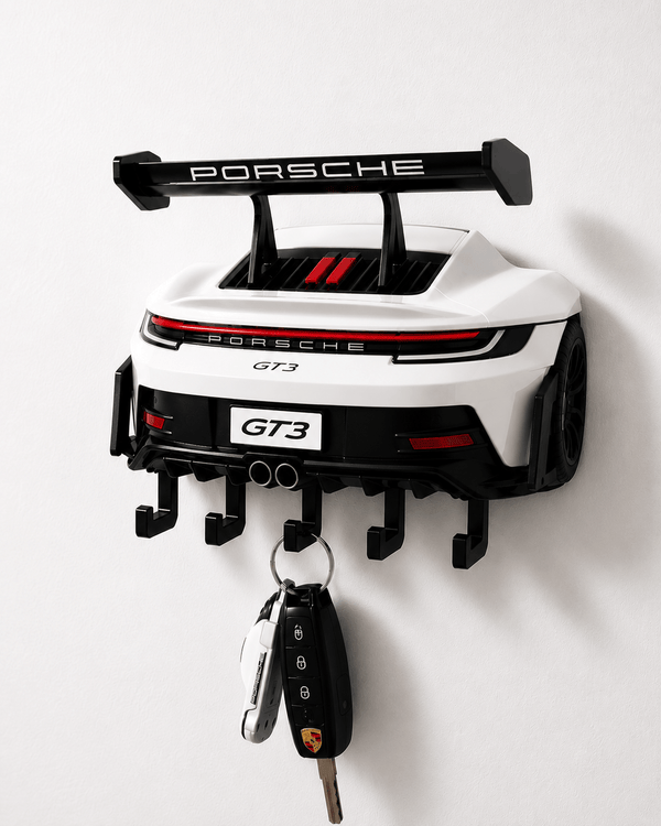 White Porsche 911 GT3 RS Back Key Holder